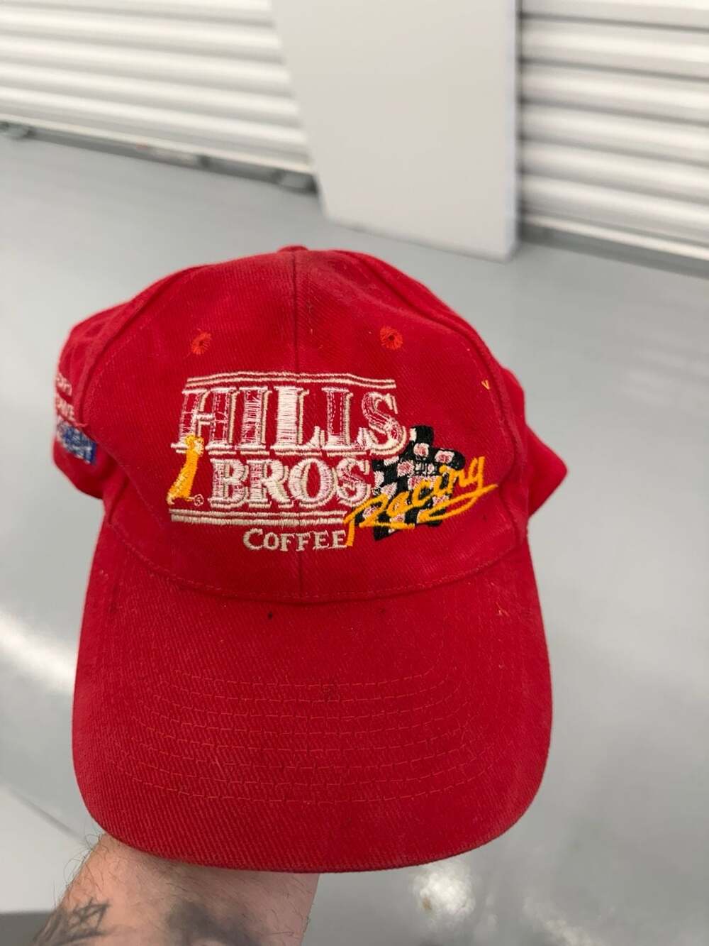 Vintage Hills Bros Racing NASCAR Coffee Hat #90 Red Strapback Cap